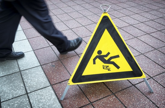 floor sign on a wet floor