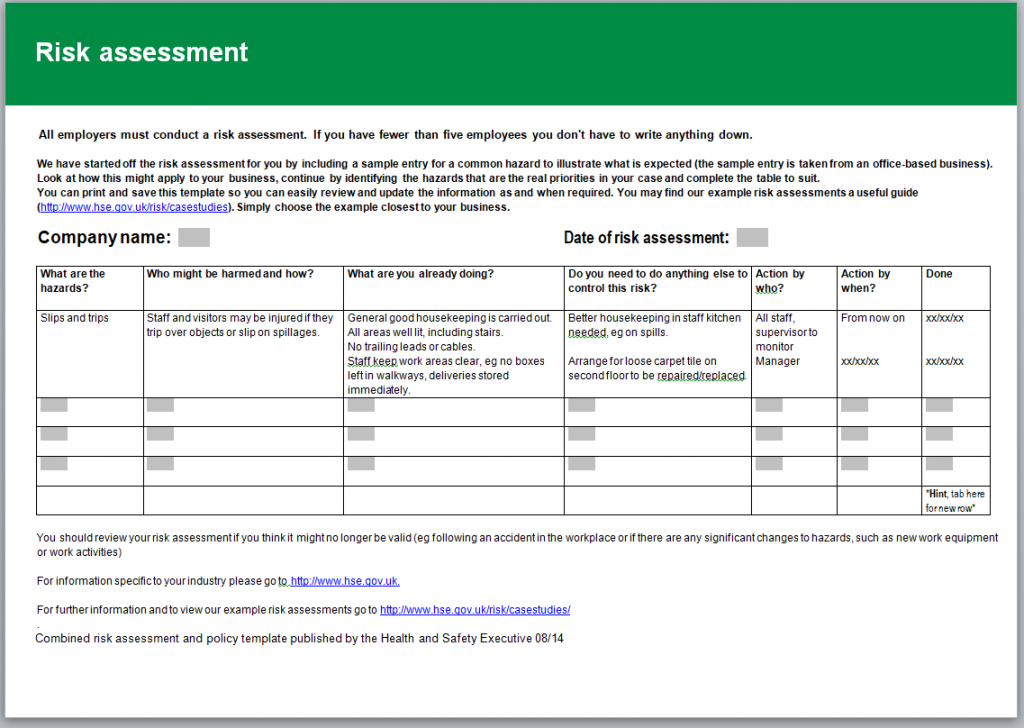 Hse Risk Matrix