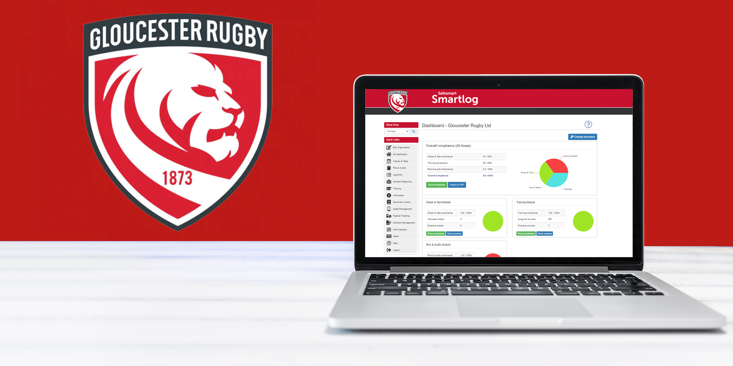 Gloucester Rugby onboard Smartlog®